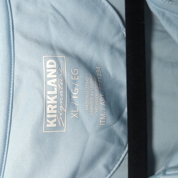 Kirkland Signature Blue and Gray Striped Polo Shirt Short Sleeve Men's Size XL - Picture 2 of 3